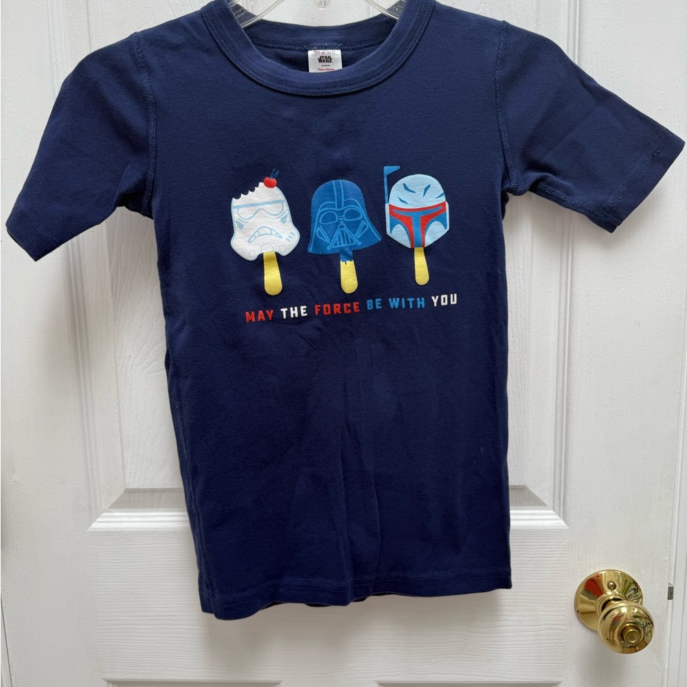 Hanna Andersson Navy Pajama Tee with Star Wars Popsicles
